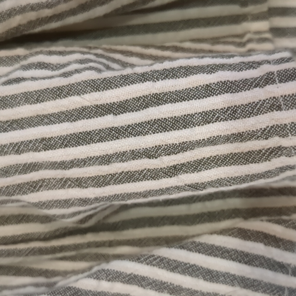 ZARA BASIC Grey and White Striped Sleeveless Jumpsuit Waist Tassel Tie - Picture 3 of 4